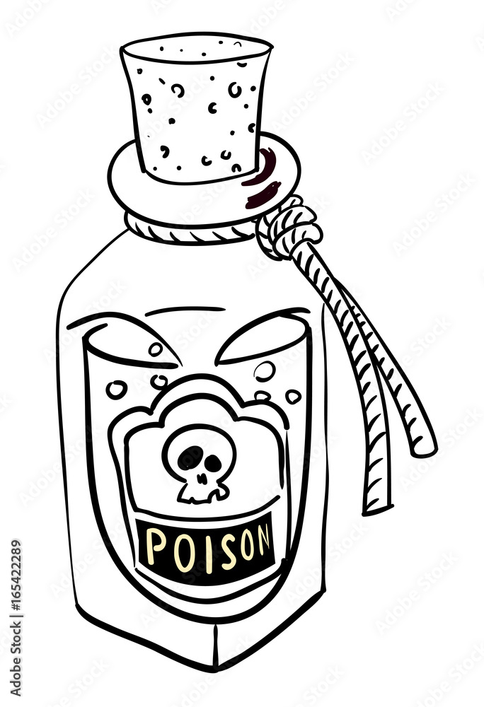 Cartoon image of poison. An artistic freehand picture. Stock Vector