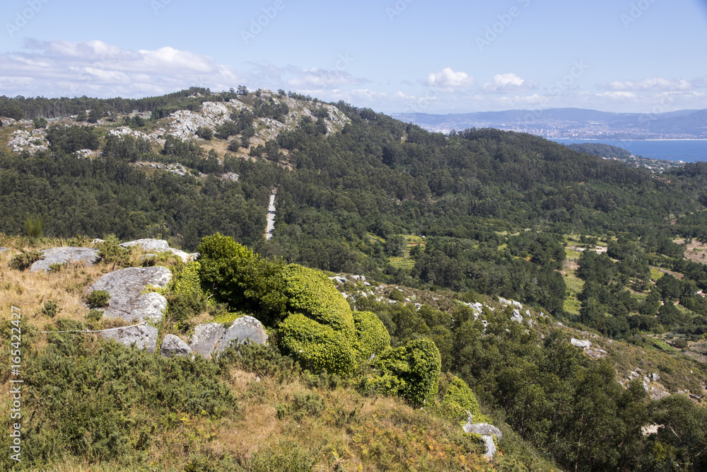 Views of the Donon hill from Monte do Facho in Cangas, Galicia, Spain