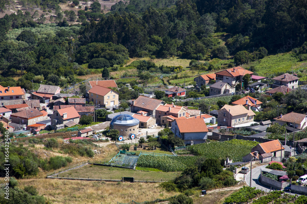 Views of the village of Donon from Monte do Facho in Cangas, Galicia, Spain