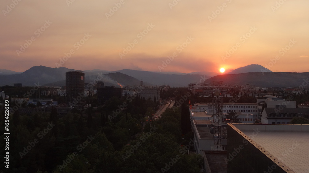 sunset in Podgorica, Albania
