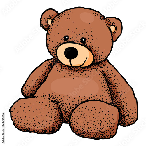 Cartoon image of teddy bear. An artistic freehand picture.