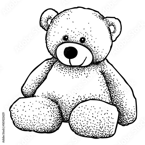 Cartoon image of teddy bear. An artistic freehand picture. photo