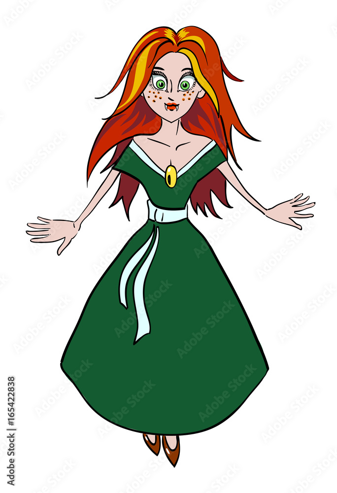 Cartoon image of vampire girl. An artistic freehand picture. Cartoon image of vampire girl. An artistic freehand picture.