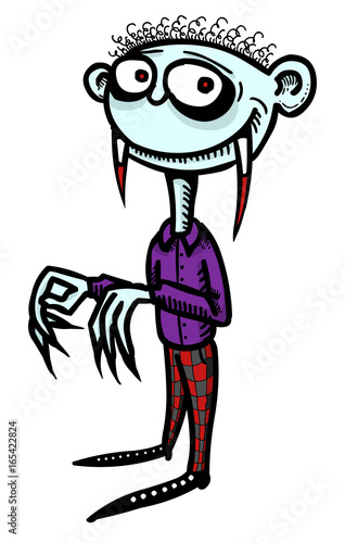 Cartoon image of vampire boy. An artistic freehand picture.