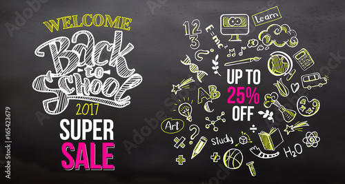 Back to school super sale on blackboard