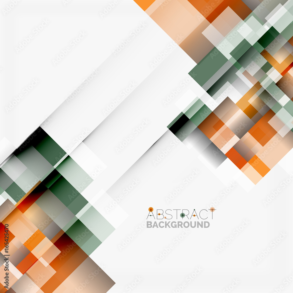 Fototapeta premium Abstract blocks template design background, simple geometric shapes on white, straight lines and rectangles