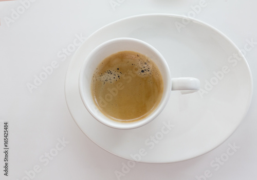 Coffee - white cup on white background