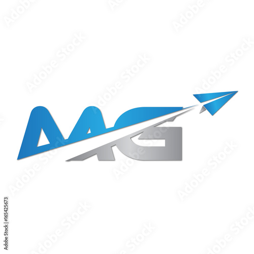 MG initial letter logo origami paper plane