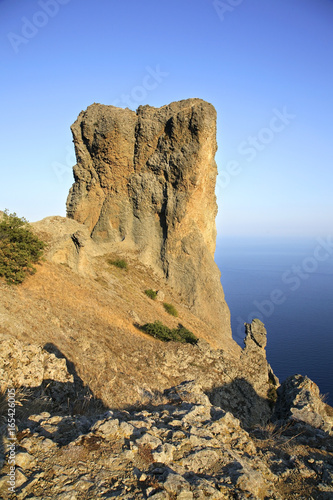 Thunderbolt - Devil finger rock. Kara Dag Mountain - Black Mount near Koktebel. Ukraine
