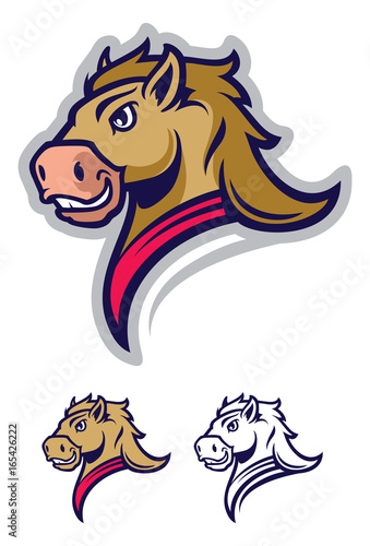 Mustang sport mascot. Cartoon character on white background