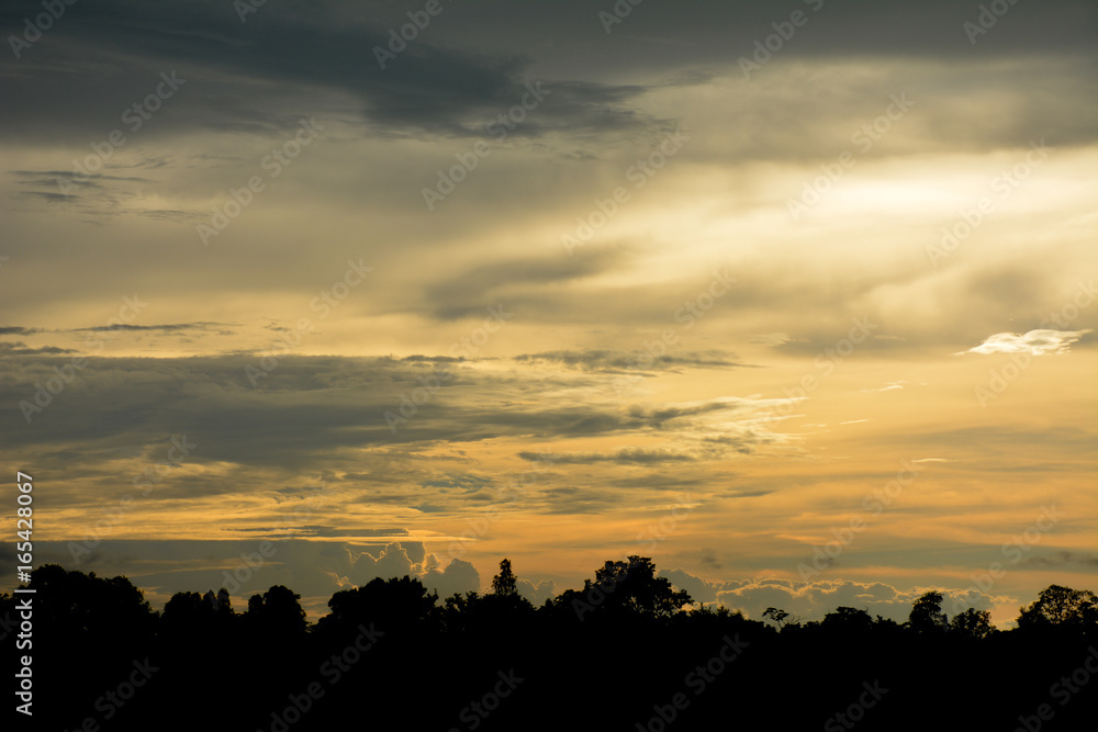 Orange sky in the evening