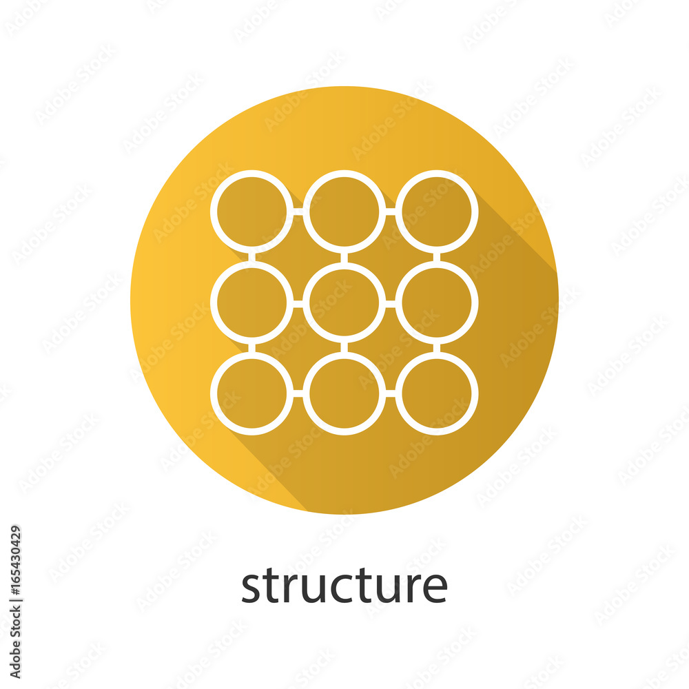 Structure symbol flat linear long shadow icon Structure symbol flat linear long shadow icon