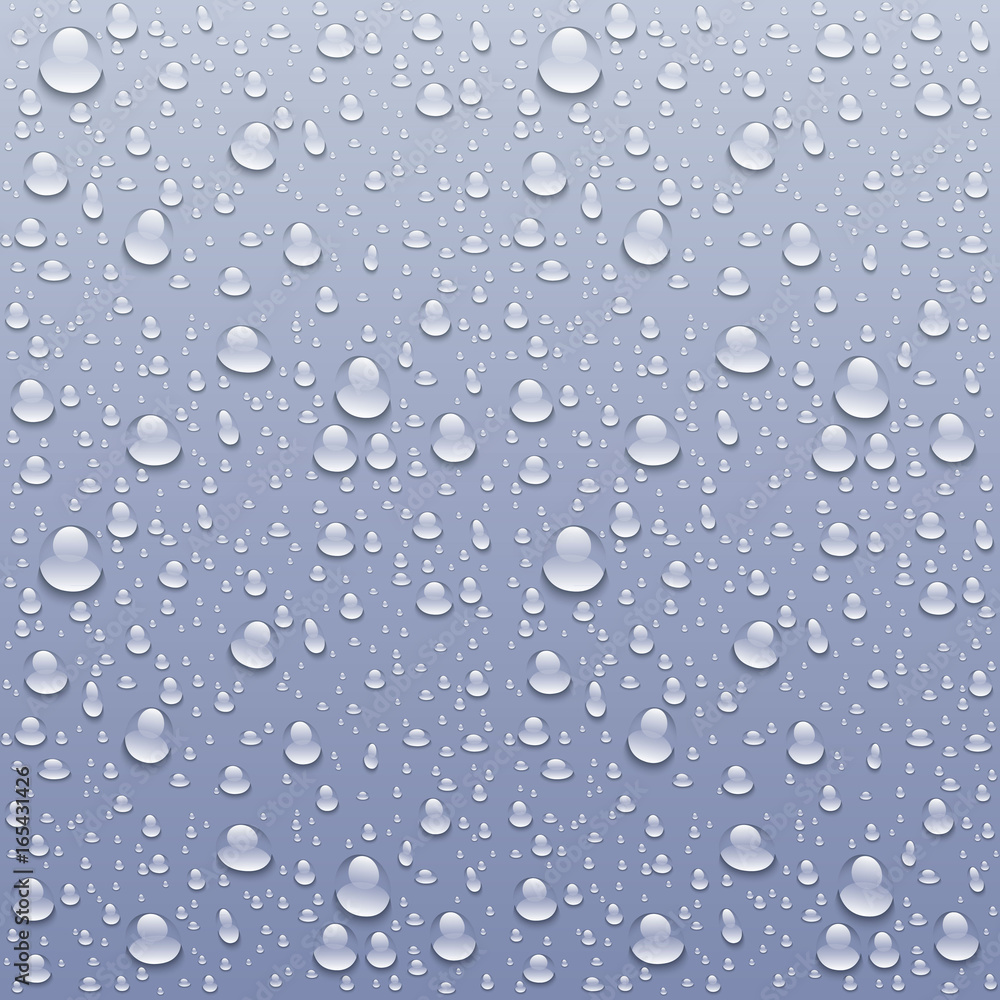 vector Drops of water on a grey background art