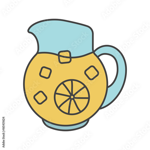 Lemonade jug color icon