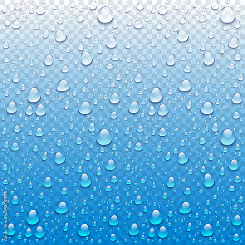 Vector Photo Realistic Image Of Raindrops Or Vapor Trough Window Glass