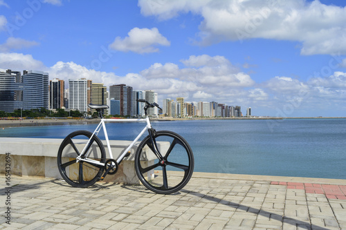 Bicycle at the pier in Fortaleza, Ceara, Brazil