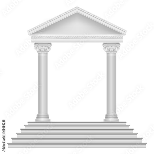 Ancient roman temple with steps and columns