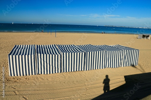 beach cabins, beach of Pornichet , France 
