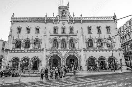 Beautiful building of Rossio Train station in Lisbon - LISBON / PORTUGAL - JUNE 17, 2017