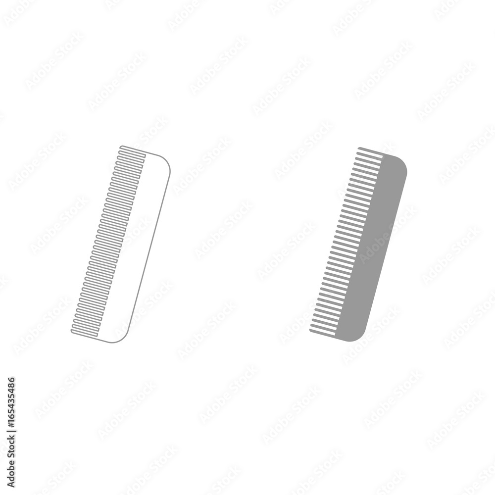 Comb grey color set icon .