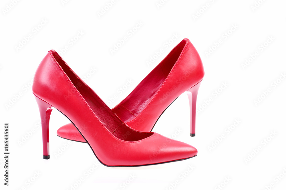 Red high heel shoes isolated on white background Red high heel shoes isolated on white background