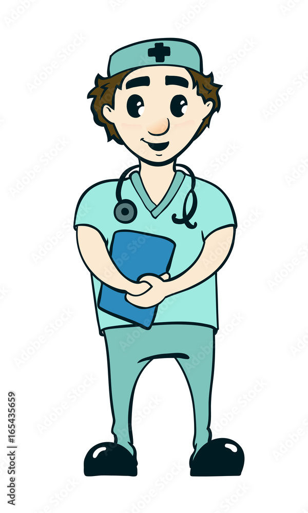 Vector illustration of a smiling doctor Vector illustration of a smiling doctor