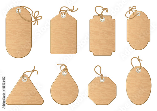 Different shapes of shopping sale tags isolated on white. Vector paper labels