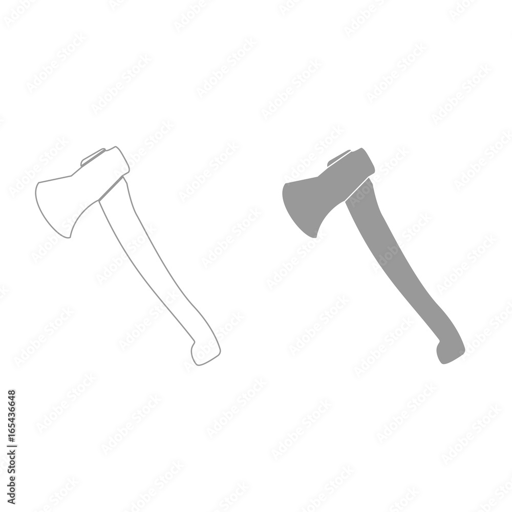 Axe grey color set icon .