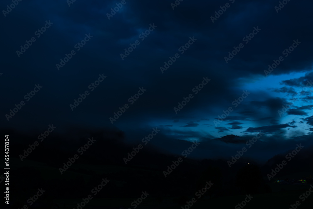 Blue Glowing sky in the night