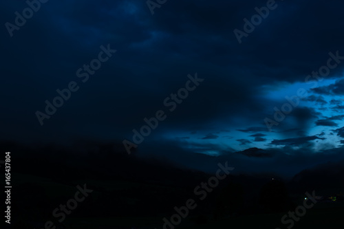 Blue Glowing sky in the night