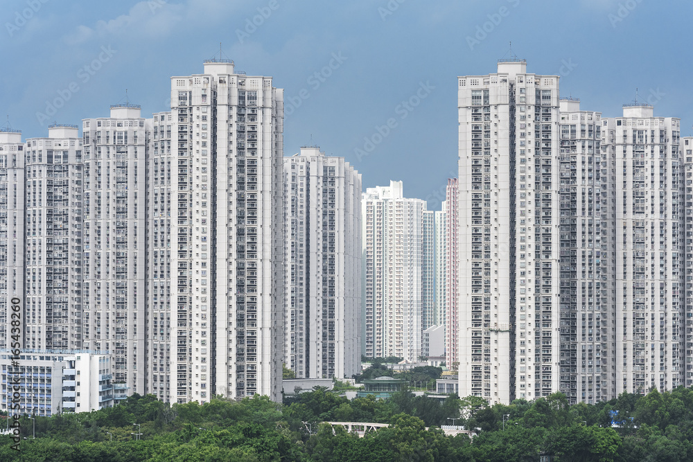 high rise residential building in Hong Kong city