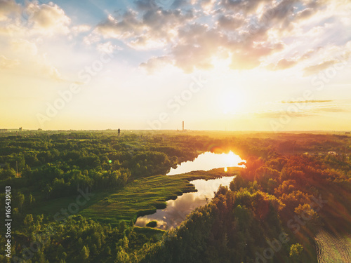 Obraz na płótnie Sosnowiec Borki z powietrza w salonie