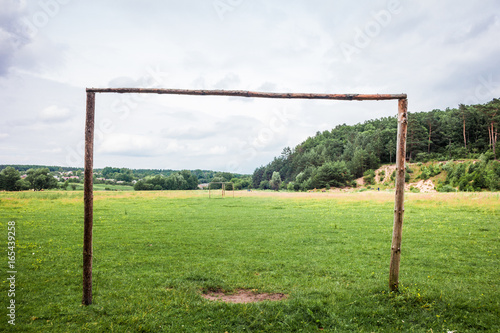 Rustic soccer goal
