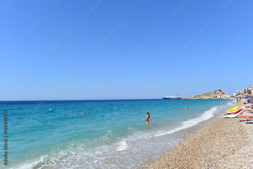 Traumstrände in Kokkari auf Insel Samos in der Ostägäis - Griechenland Traumstrände in Kokkari auf Insel Samos in der Ostägäis - Griechenland