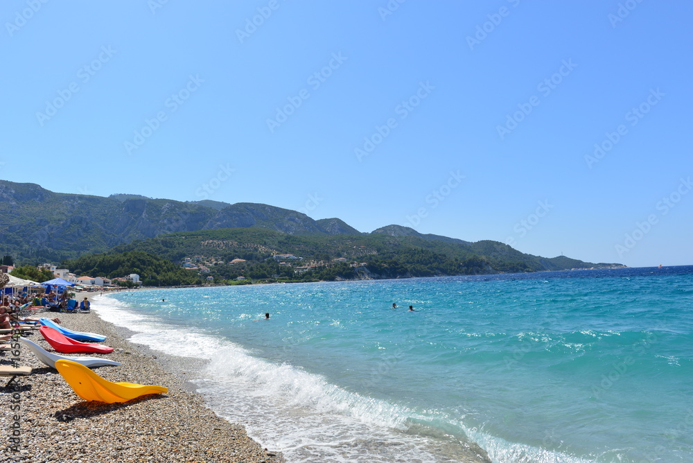 Traumstrände in Kokkari auf Insel Samos in der Ostägäis - Griechenland Traumstrände in Kokkari auf Insel Samos in der Ostägäis - Griechenland
