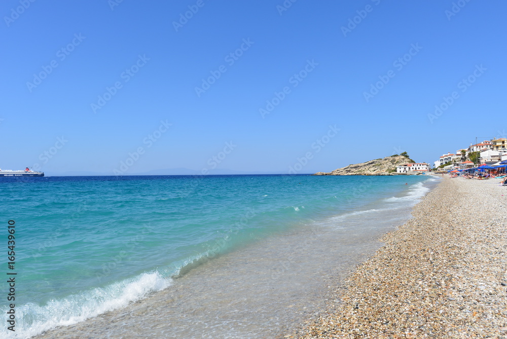 Traumstrände in Kokkari auf Insel Samos in der Ostägäis - Griechenland 