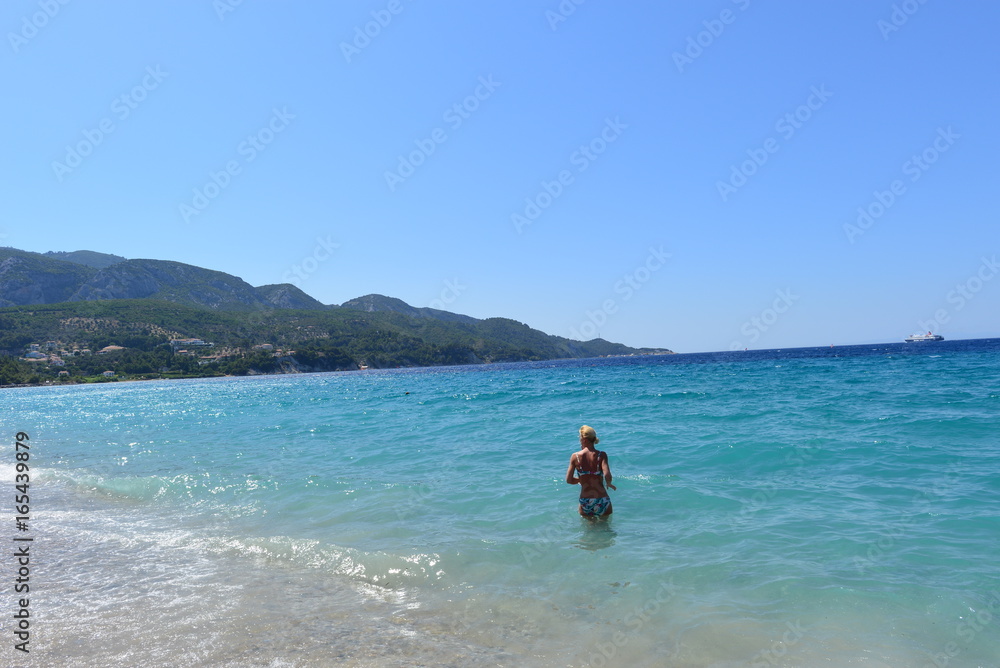 Traumstrände in Kokkari auf Insel Samos in der Ostägäis - Griechenland 