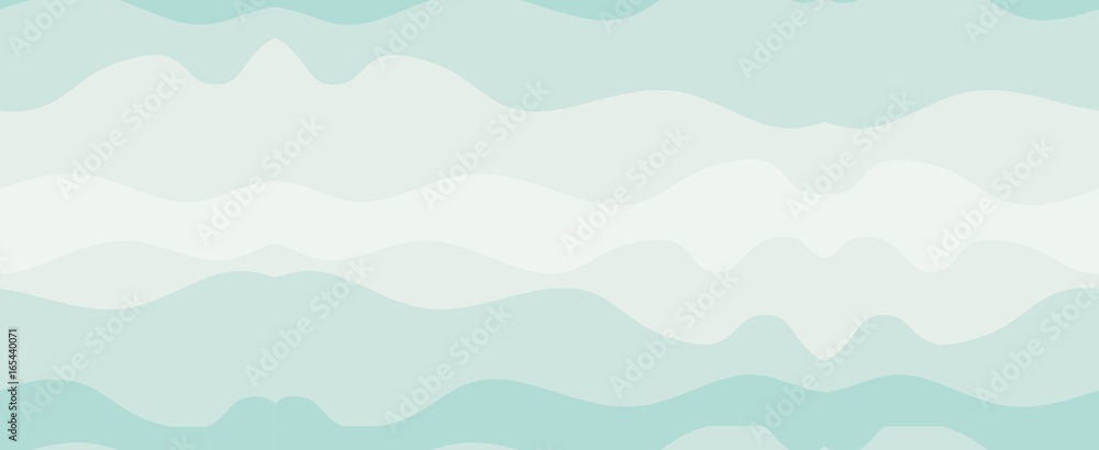 Hand drawn vector abstract minimalistic seamless pattern with ocean and sea waves in blue colors