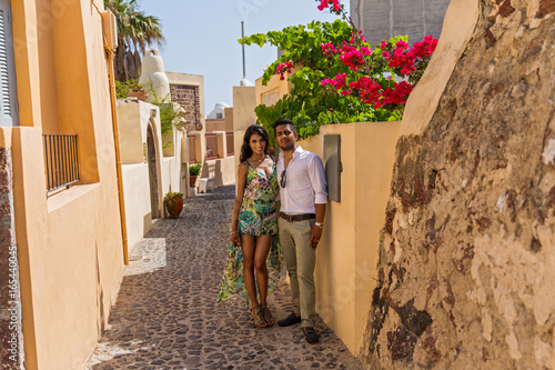Young couple in Santorini, Greece © Santorines