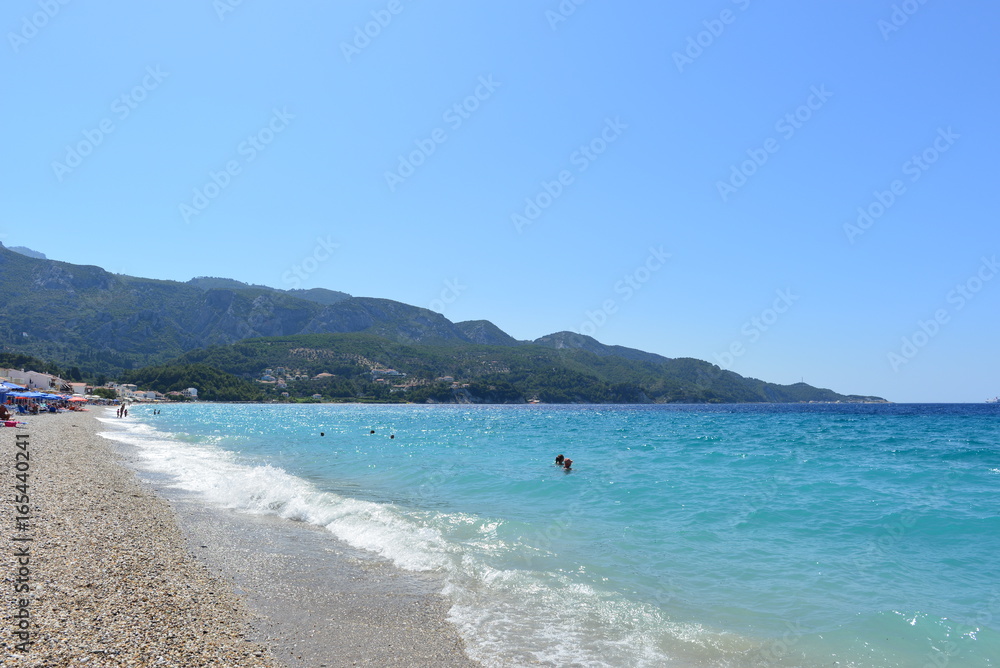 Traumstrände in Kokkari auf Insel Samos in der Ostägäis - Griechenland 