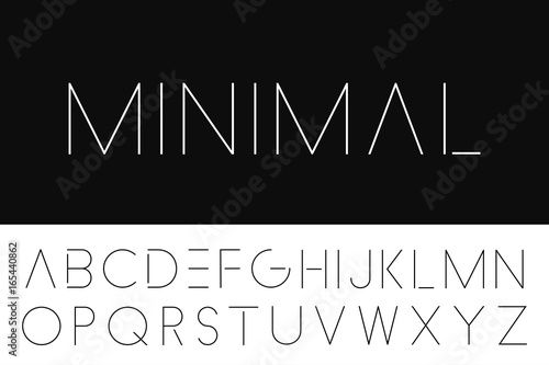 Thin minimalistic font. Elegant english alphabet.