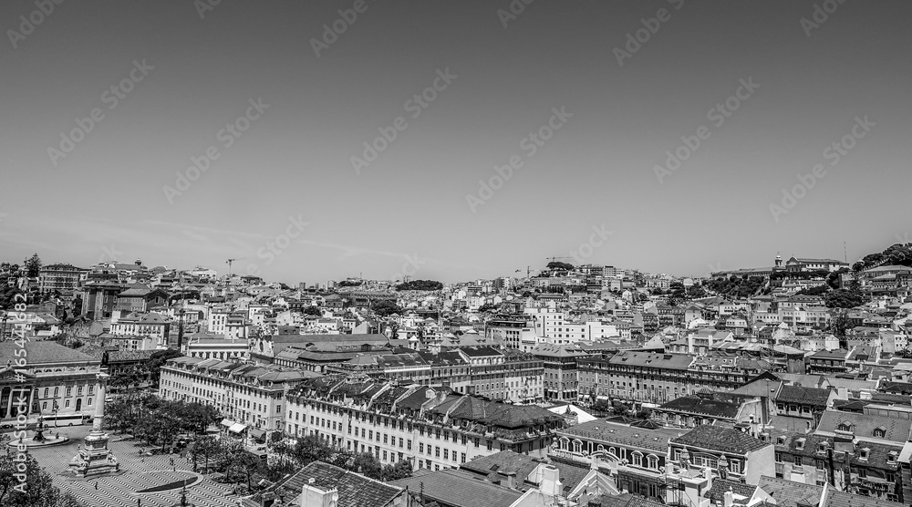 Aerial view over the city of Lisbon on a sunny day - LISBON / PORTUGAL - JUNE 17, 2017