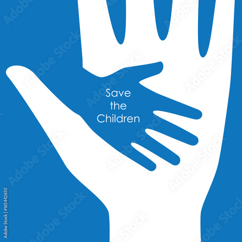 Helping hands for childeren background and logo