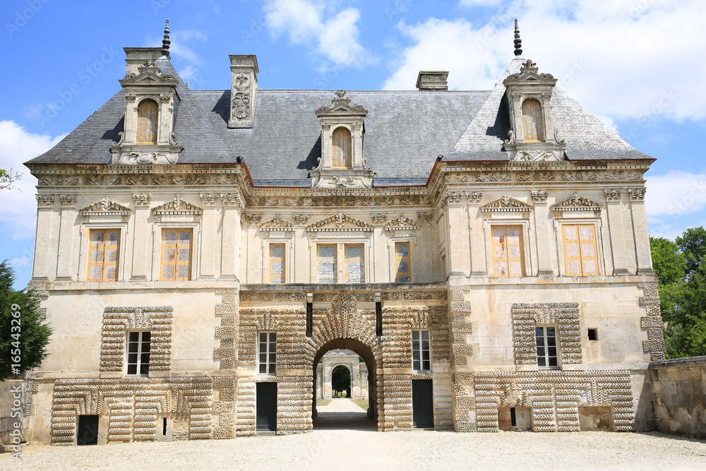 The historic portal building, Castle of Tanlay, Burgundy, France