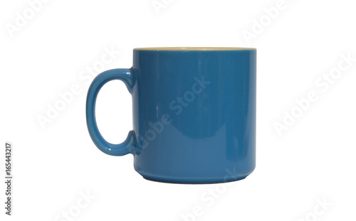 Cup on white,with clipping path,selective focus.