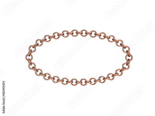 Copper chain. Isolated on w...