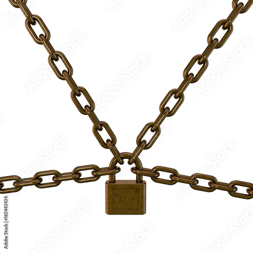 Padlock connecting chains.I...
