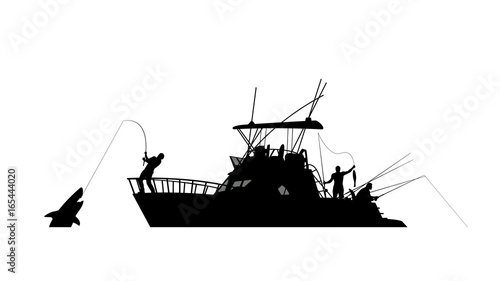 boat fishing silhouette