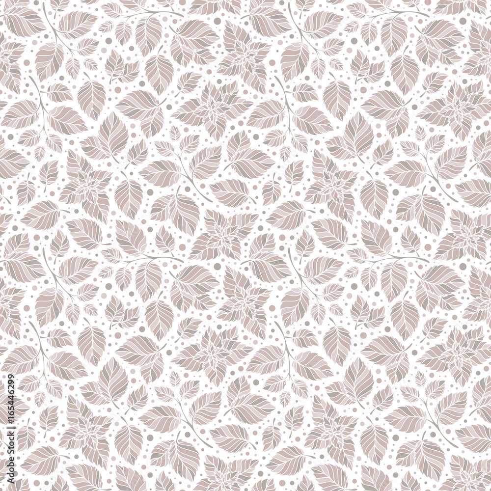 Fototapeta premium Hand drawn vector seamless pattern with mint leaves