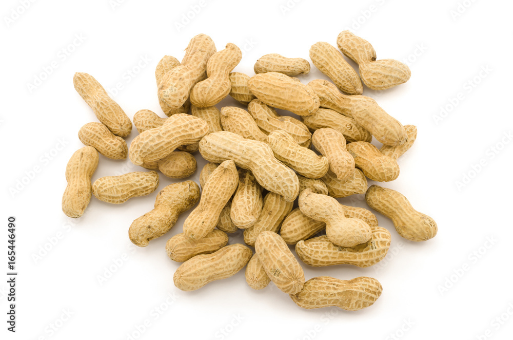 Closeup of Peanuts, isolated on white background Closeup of Peanuts, isolated on white background
